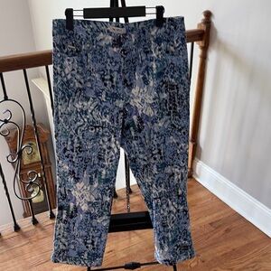 Nine West Teal and White Patterned Jeans